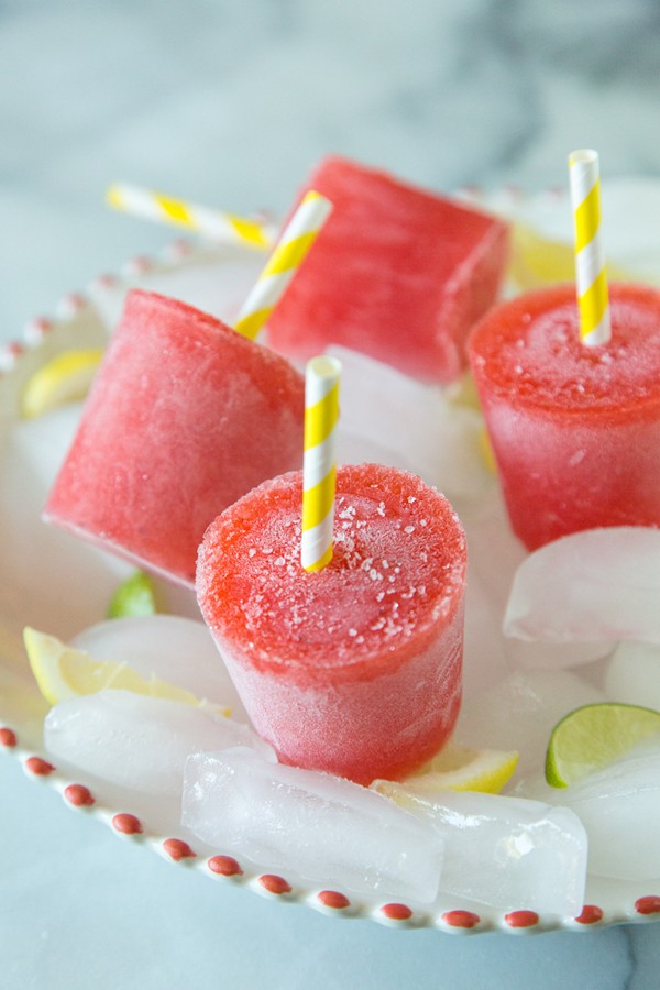 Strawberry lemonade ice pops