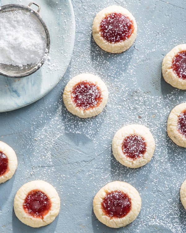 Strawberry-lime thumbprint cookies