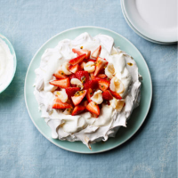 Strawberry, lychee and passion fruit Pavlova