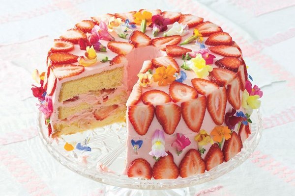Strawberry lychee chiffon cake
