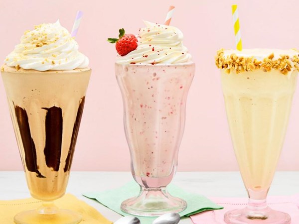 Strawberry malted milkshake