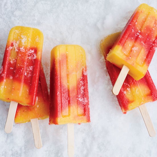 Strawberry-mango paletas