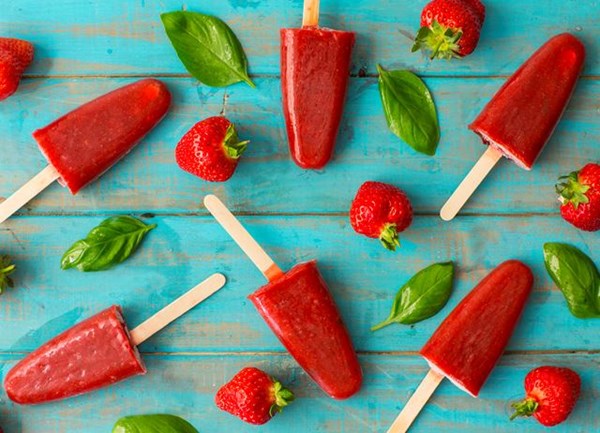 Strawberry margarita ice lollies