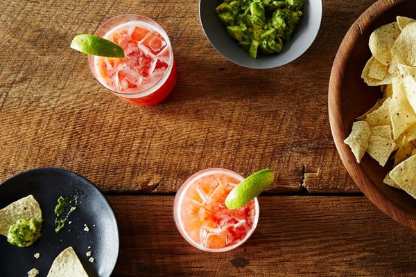Strawberry margarita on the rocks