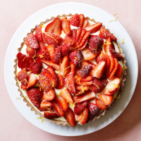Strawberry, mascarpone & lemon curd tart
