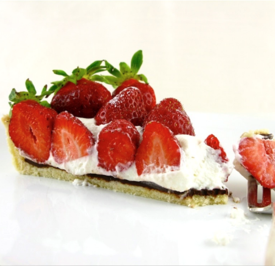 Strawberry mascarpone whipped cream tart