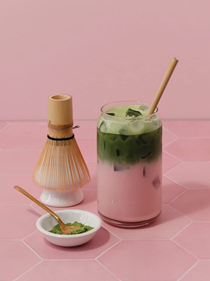Strawberry matcha latte