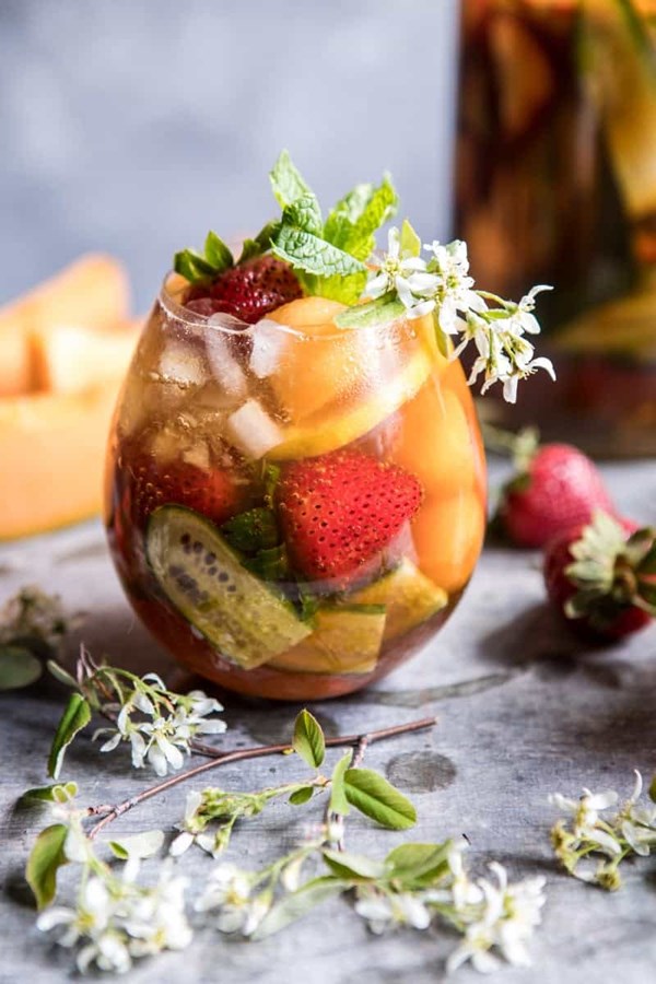Strawberry melon elderflower Pimms cup