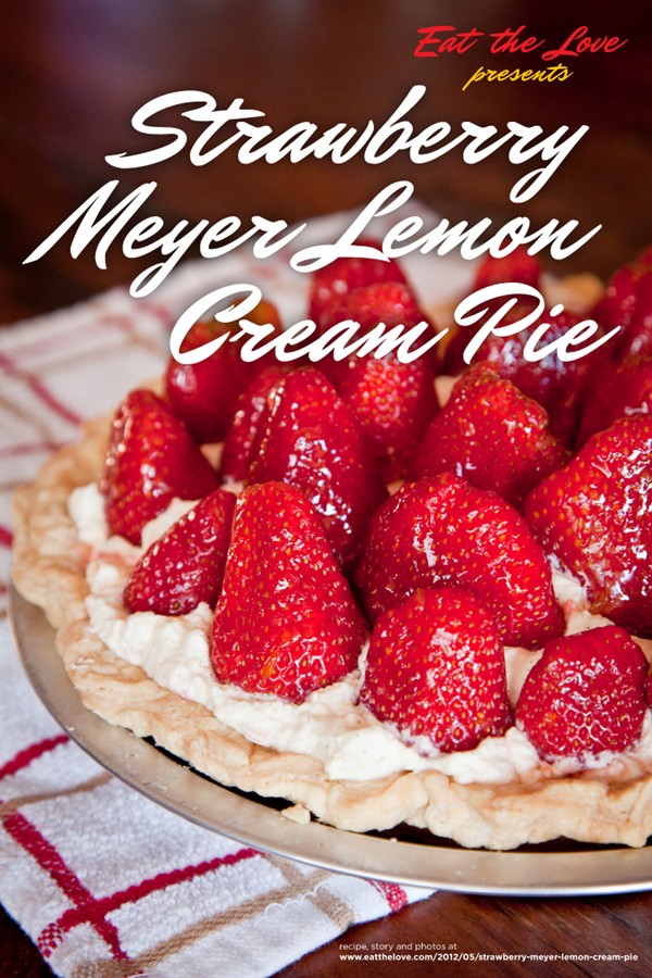 Strawberry Meyer lemon cream pie
