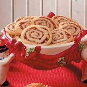 Strawberry-nut pinwheel cookies