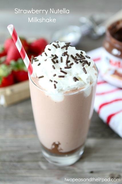 Strawberry Nutella milkshake