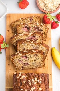 Strawberry oatmeal banana bread