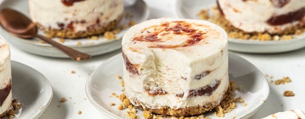 Strawberry-pecan mini semifreddos