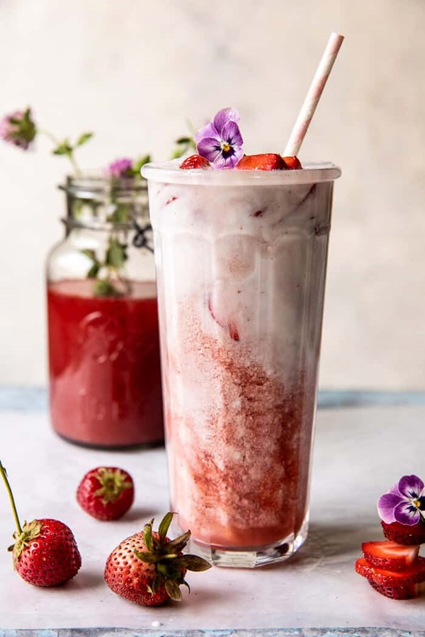Strawberry pink drink