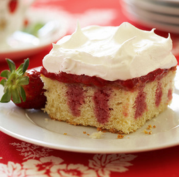Strawberry poke cake