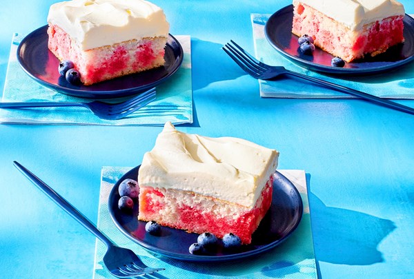 Strawberry poke cake