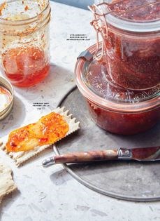 Strawberry-pomegranate refrigerator jam