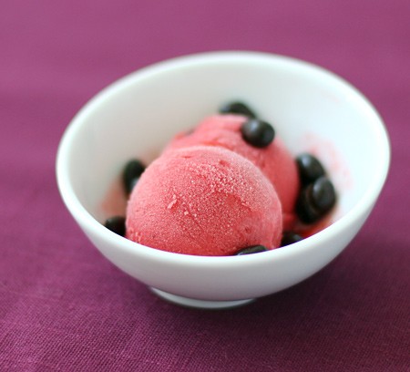 Strawberry pomegranete sorbet