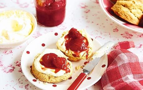 Strawberry recipe: sour-cream scones with strawberry almost-jam