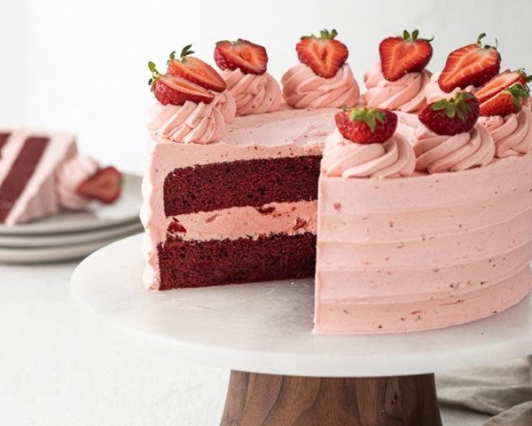 Strawberry red velvet cake