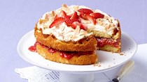 Strawberry-rhubarb blitz torte