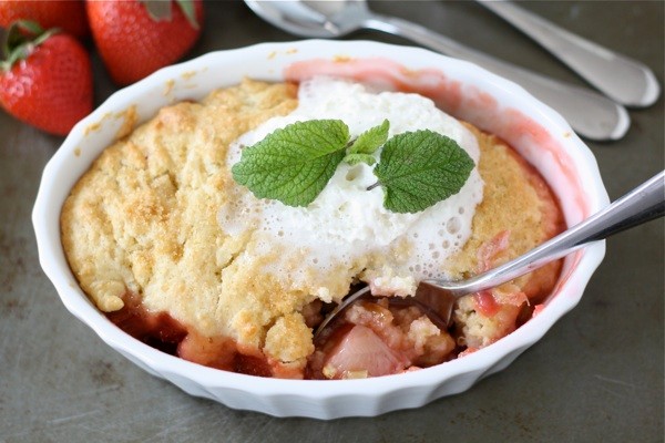 Strawberry rhubarb cobbler