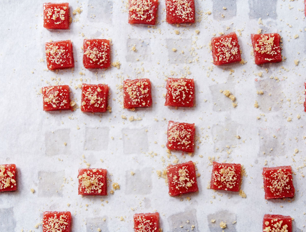 Strawberry rhubarb pâte de fruit