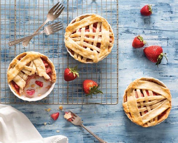 Strawberry-rhubarb pies
