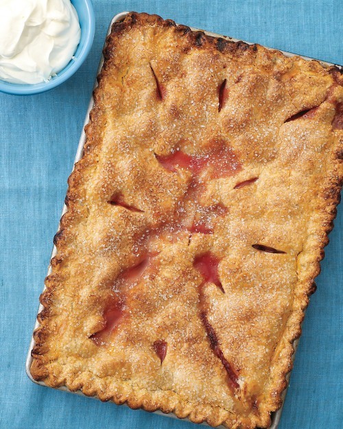 Strawberry-rhubarb slab pie