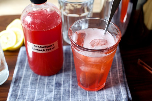 Strawberry rhubarb soda syrup