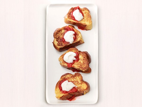 Strawberry-rhubarb stuffed French toast