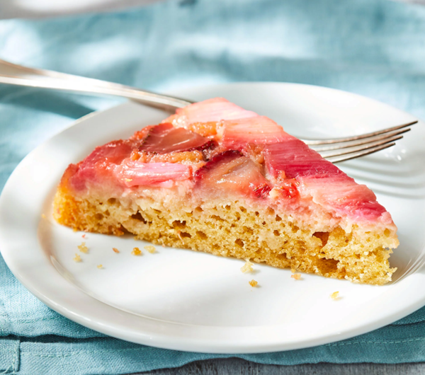 Strawberry-rhubarb upside-down cake