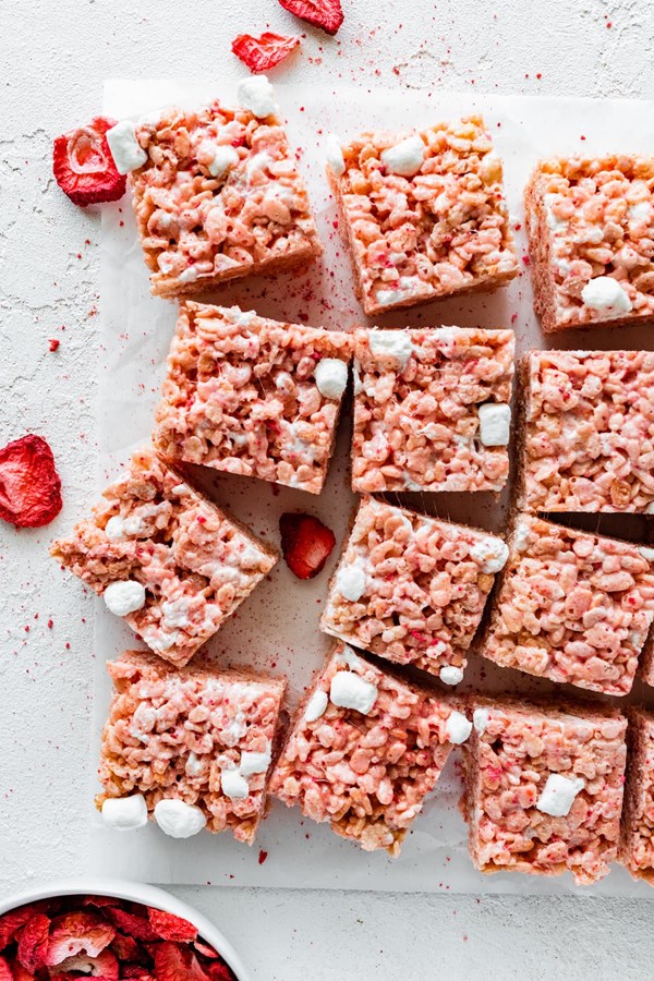 Strawberry Rice Krispie treats 