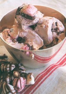 Strawberry rocky road ice cream
