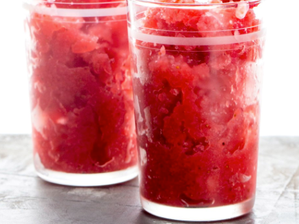 Strawberry rosé granita