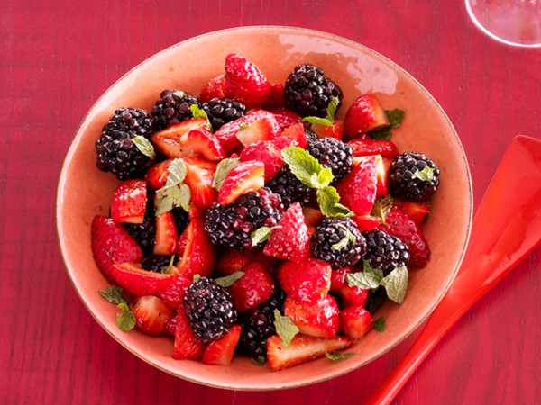 Strawberry salad with balsamic-cardamom dressing