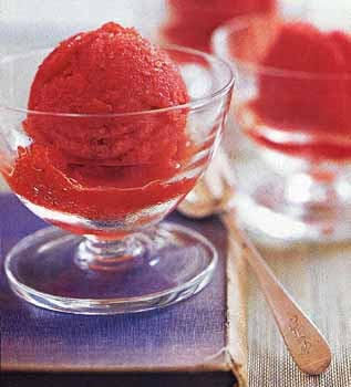 Strawberry-sambuca sorbet