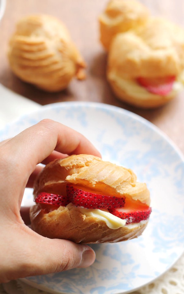 Strawberry shortcake cream puffs