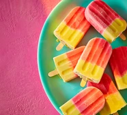 Strawberry smoothie & banana milkshake ice lollies