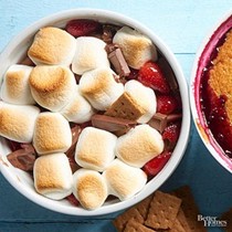 Strawberry s'mores cobbler