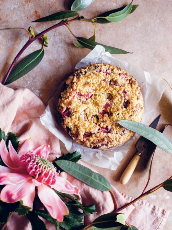 Strawberry streusel cake 