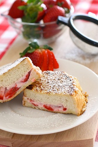 Strawberry stuffed French toast