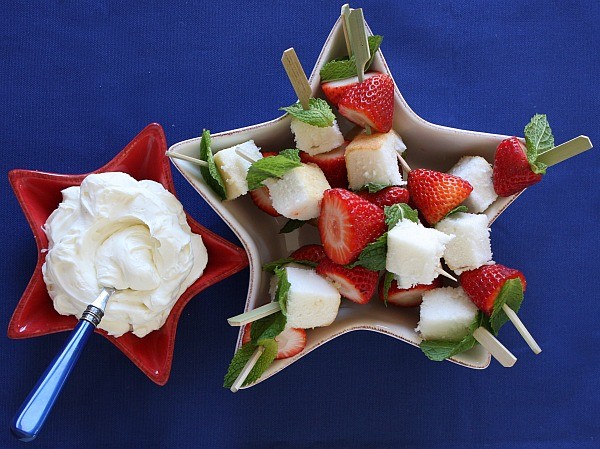 Strawberry trifle on a stick
