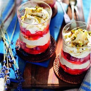 Strawberry, vin santo and mascarpone trifle