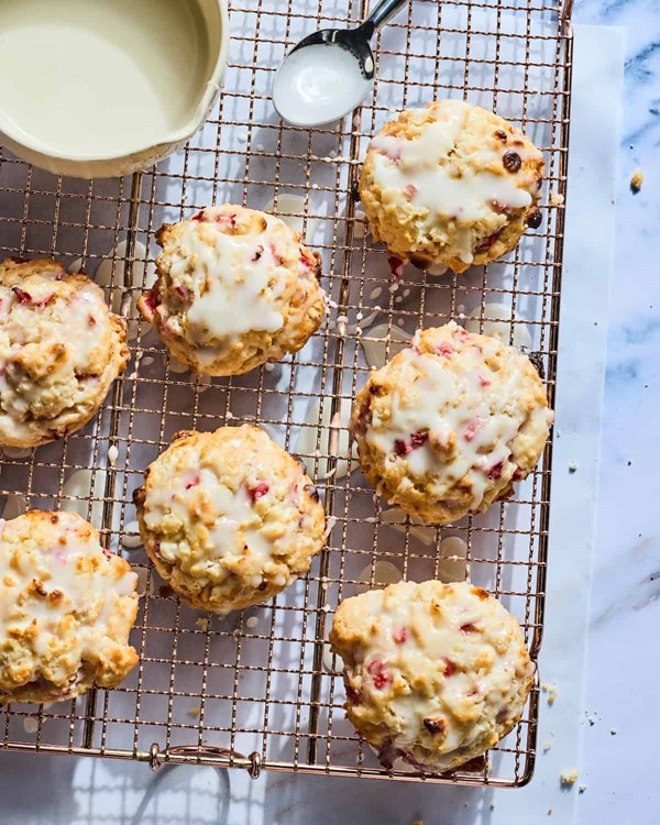 Strawberry white chocolate scones