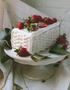 Strawberry window cake