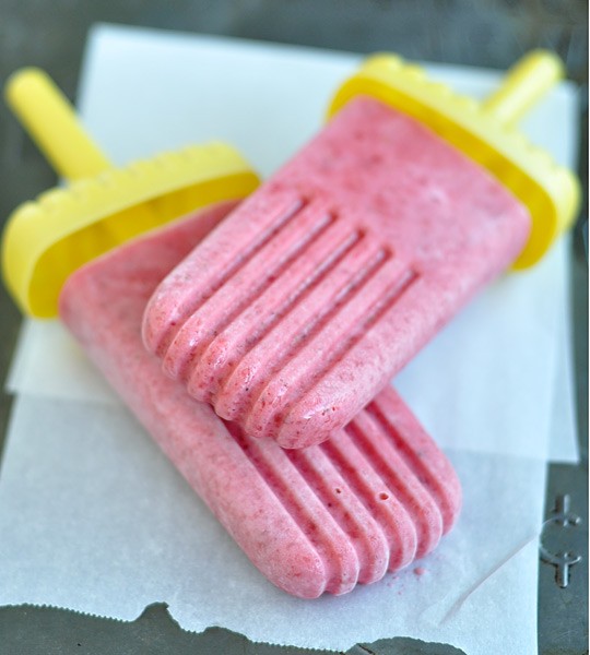 Strawberry-yogurt popsicles