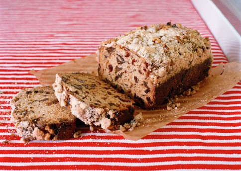 Streusel-topped chocolate-cranberry bread