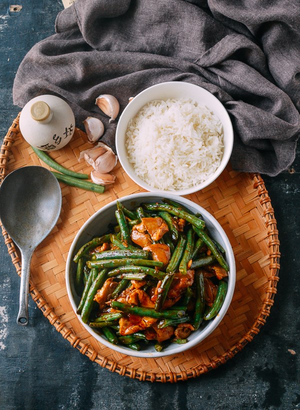 String bean chicken stir-fry