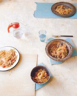 String hopper stir-fry (Indiappa kothu)